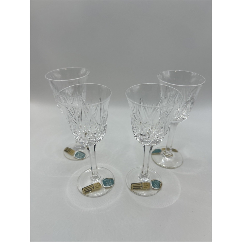 Vintage Hoya Wallace Crystal Japan Cut Crystal Cordial Wine Glasses Set of 4